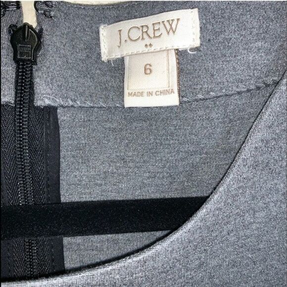 J.CREW Factory Colorblock Paneled Stretch Dress in Heather Gray & Black - Picture 6 of 7